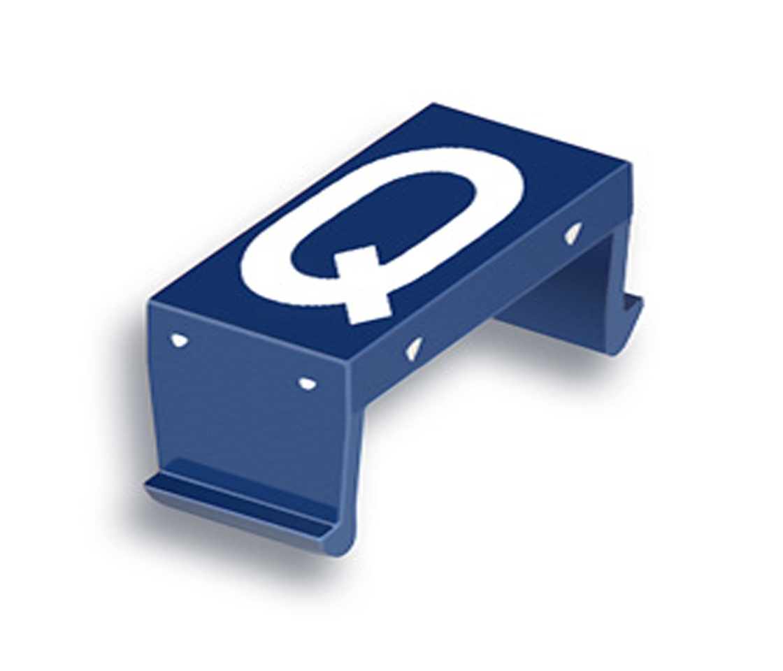 FP letter field Q 25mm blue