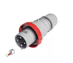 CEE Stecker 125 A, IP66|67|69, gerade mit Mantelklemmen-Anschluss