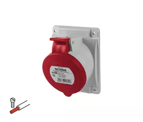 CEE Anbau-Steckdose schräg mit Schraubanschluss, 32 A, IP44|54