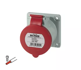 CEE Anbau-Steckdose gerade mit Schraubanschluss, 16 A | 32 A, IP44|54