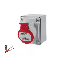 CEE-Wandsteckdose  mit Schraubanschluss, 16 A, IP44|54