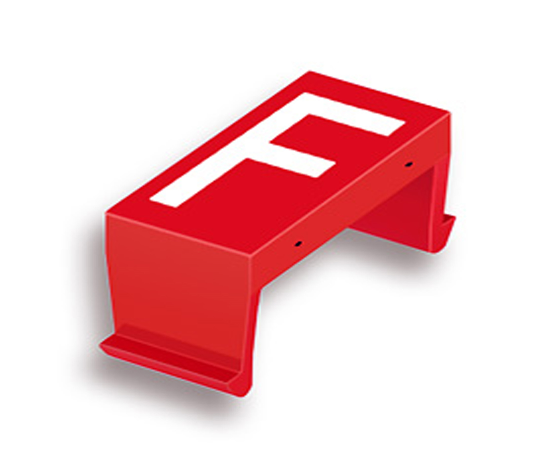 FP Buchstabenfeld F 10mm rot