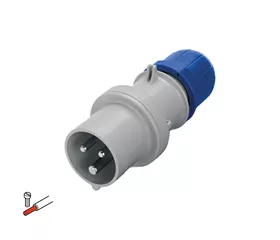 CEE Stecker 16 A, IP44|54, gerade mit Schraubanschluss